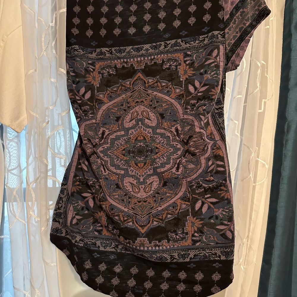 Lucky Brand Black and Purple Paisley Blouse - Picture 3 of 4